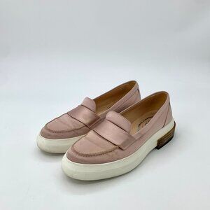 Tods Womens Pink Satin Slip-On Casual Loafers Size 37